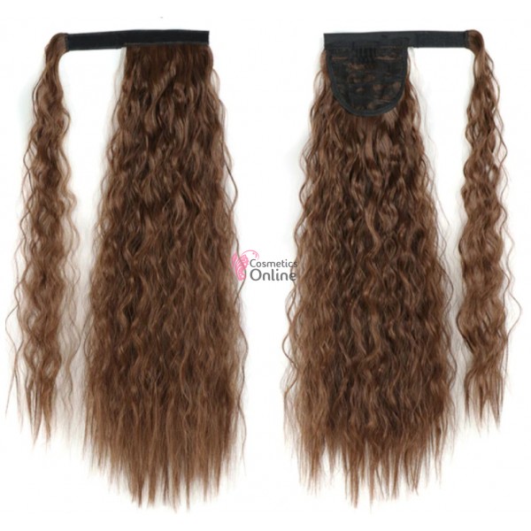 Extensie de par coada ondulata cu clema si arici 55cm cod Q19M43055 Saten Deschis Mixt